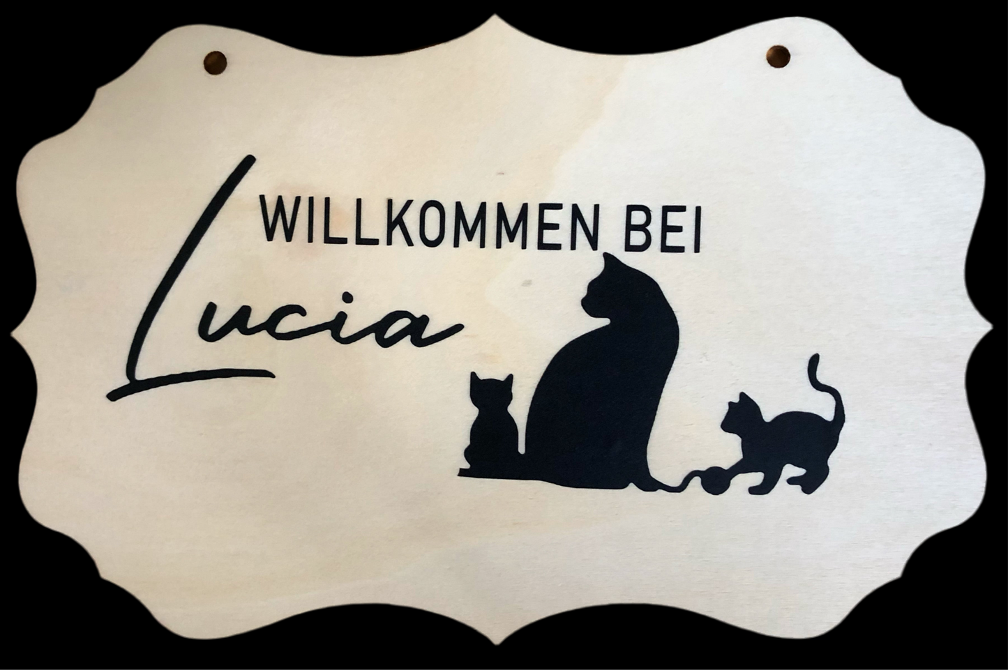 WELCOME- Willkommensschild mit Sillouhette