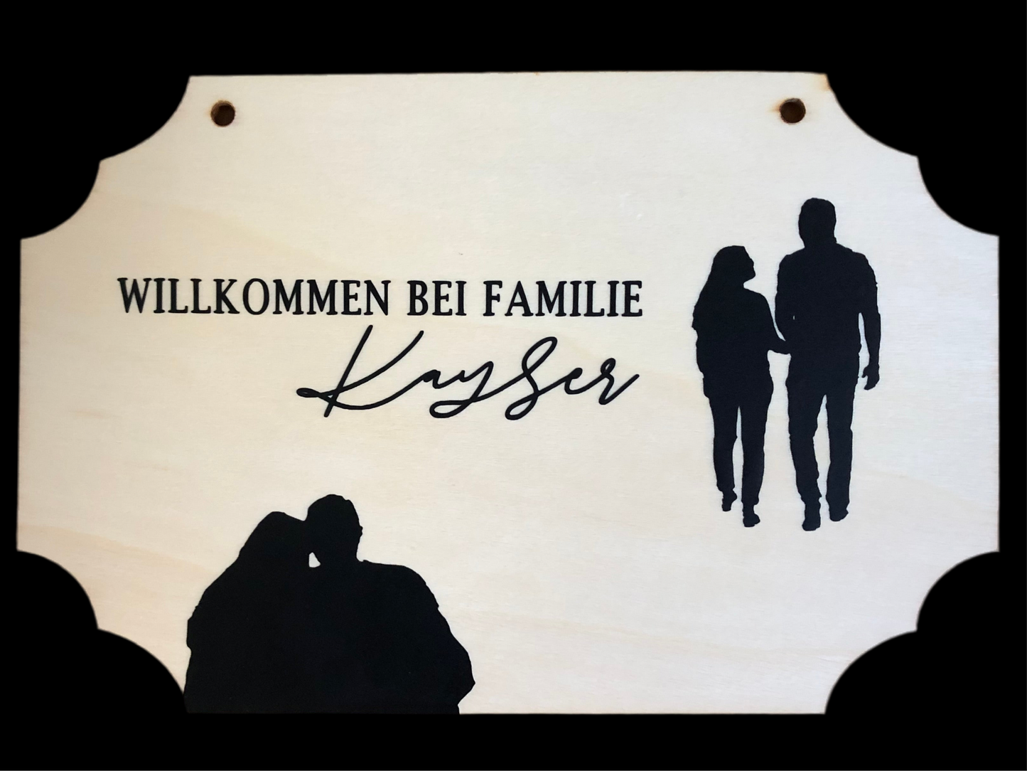 WELCOME- Willkommensschild mit Sillouhette