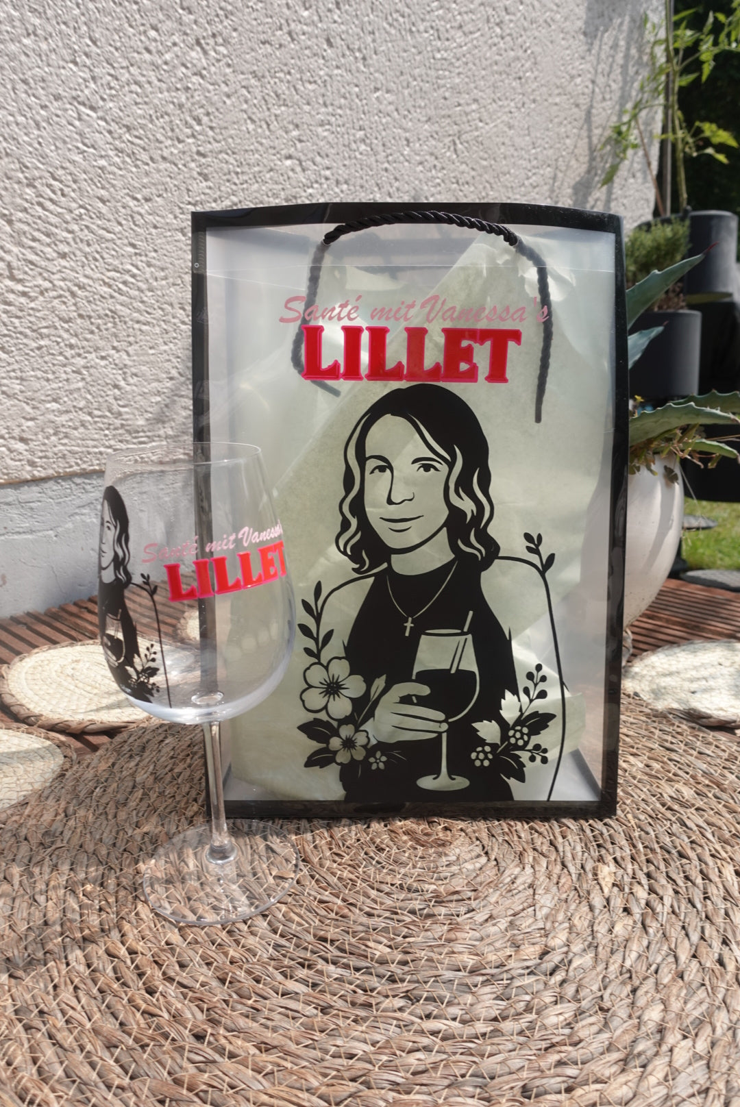 SANTÉ - Personalisiertes Glas mit Geschenktüte