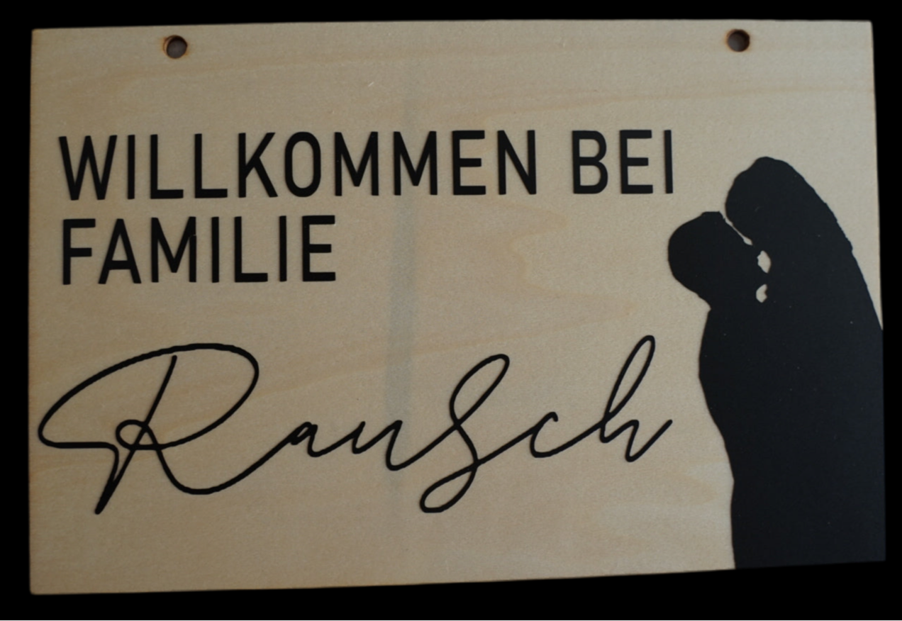 WELCOME- Willkommensschild mit Sillouhette
