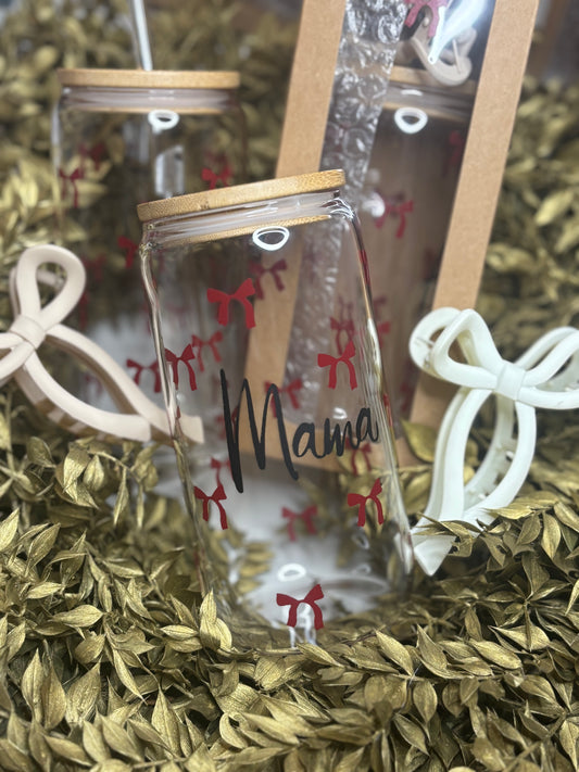 SALUTE-  Personalisiertes Glas Schleifenmotiv